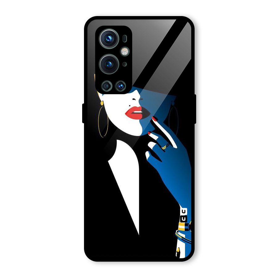 Elegant Woman Glass Back Case for OnePlus 9 Pro