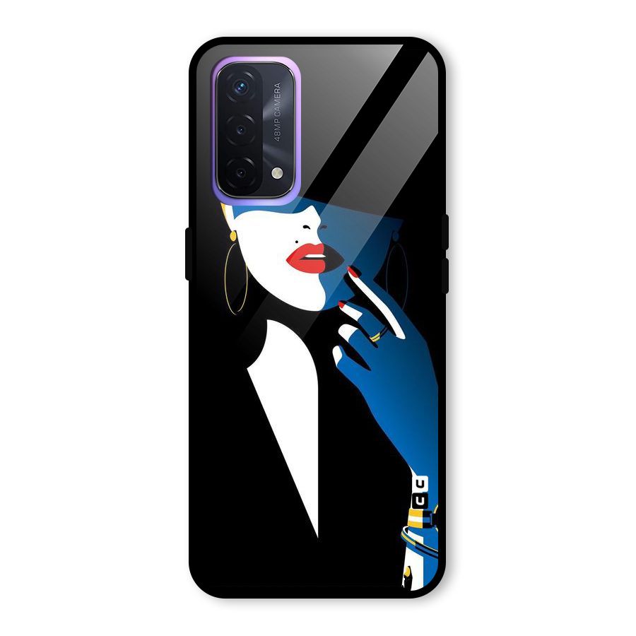 Elegant Woman Glass Back Case for Oppo A74 5G