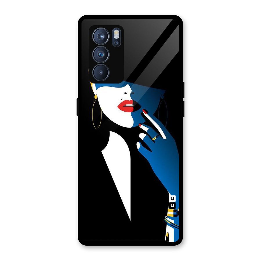 Elegant Woman Glass Back Case for Oppo Reno6 Pro 5G