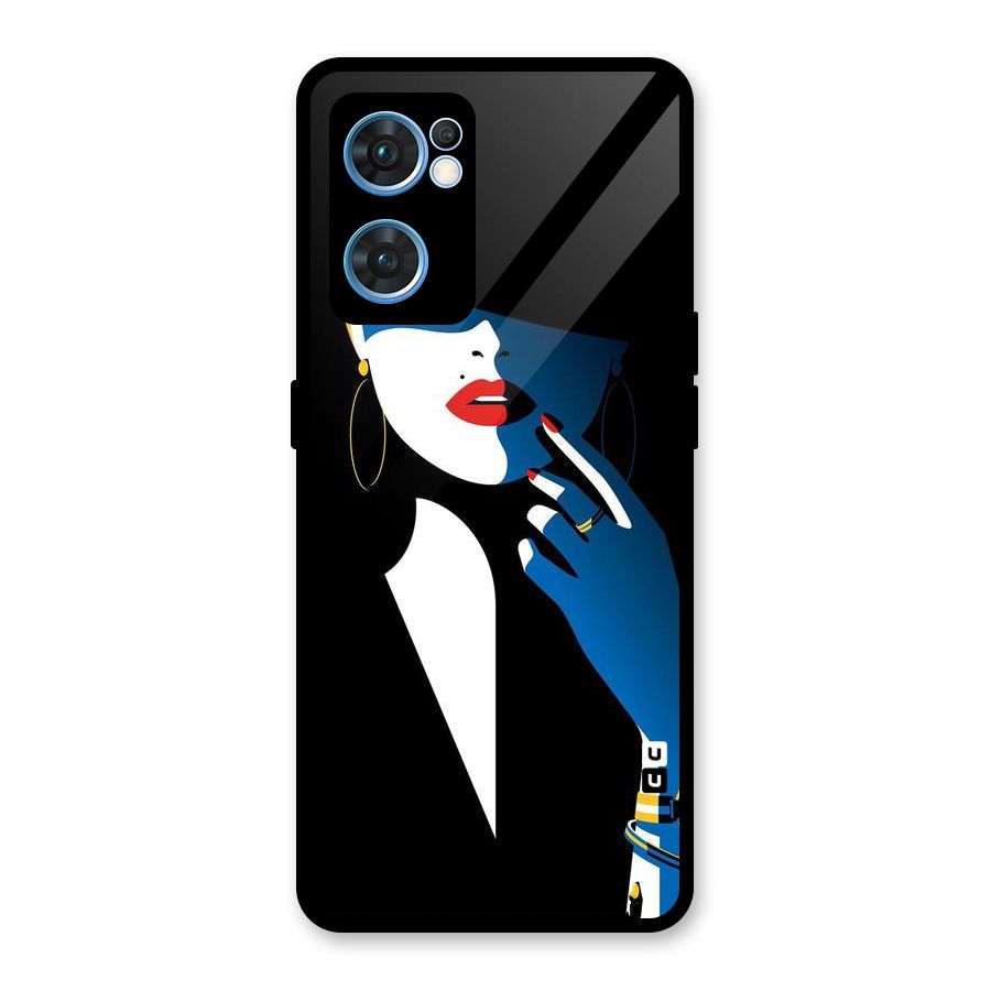 Elegant Woman Glass Back Case for Oppo Reno7 5G