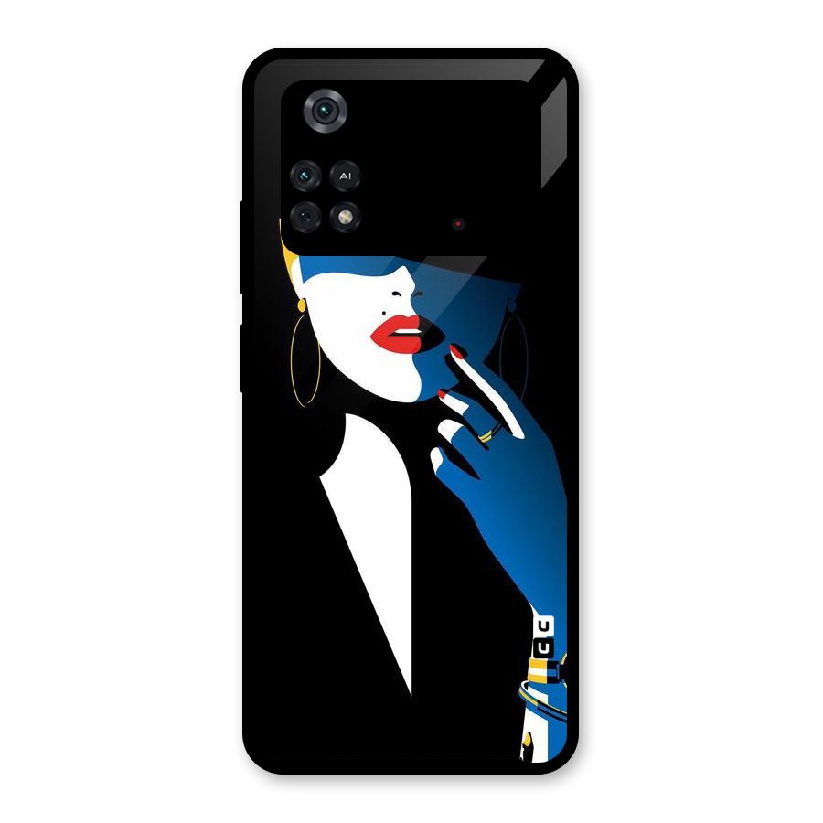 Elegant Woman Glass Back Case for Poco M4 Pro 4G