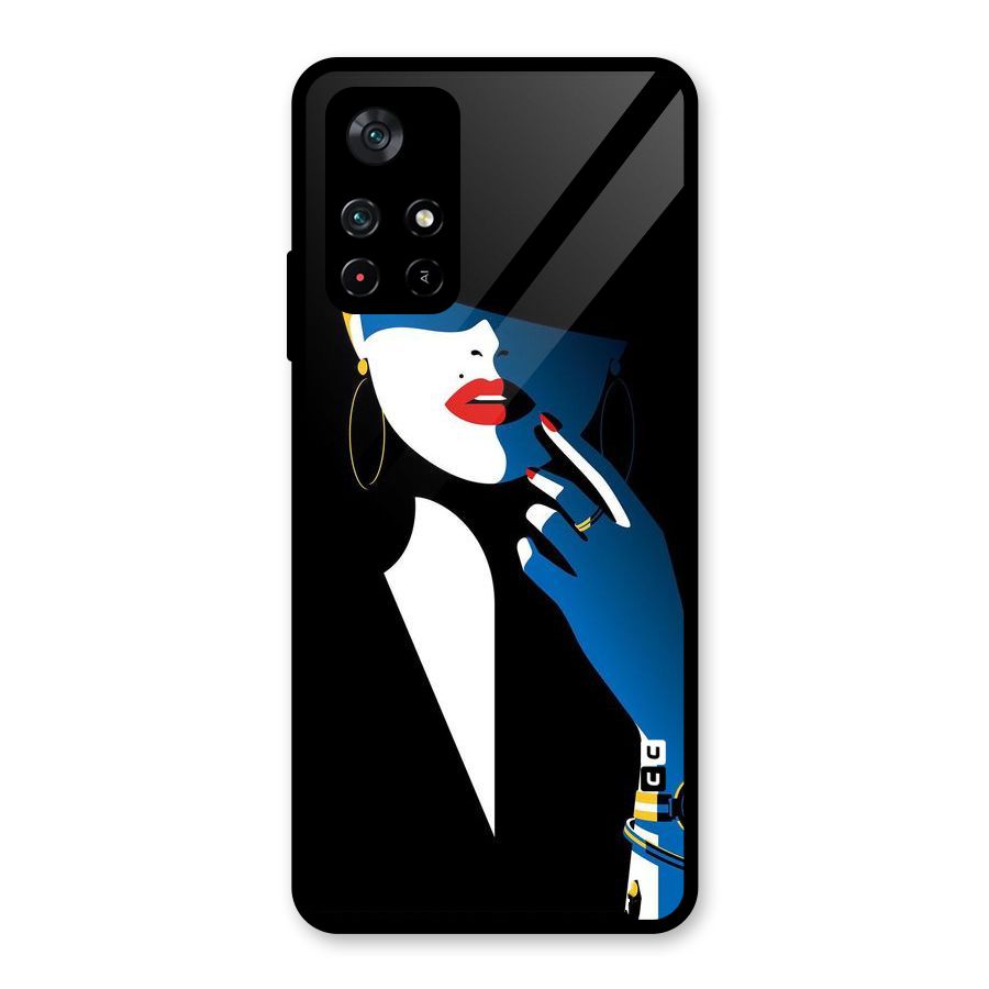 Elegant Woman Glass Back Case for Poco M4 Pro 5G