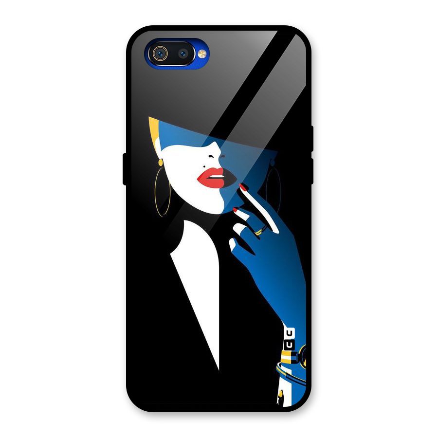 Elegant Woman Glass Back Case for Realme C2