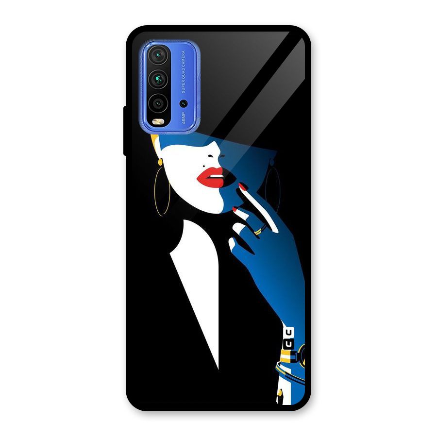 Elegant Woman Glass Back Case for Redmi 9 Power