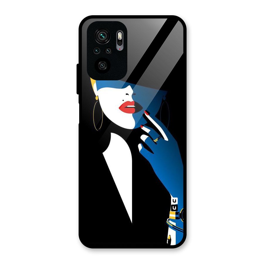 Elegant Woman Glass Back Case for Redmi Note 10S
