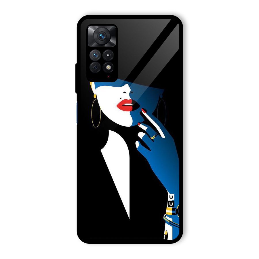 Elegant Woman Glass Back Case for Redmi Note 11 Pro