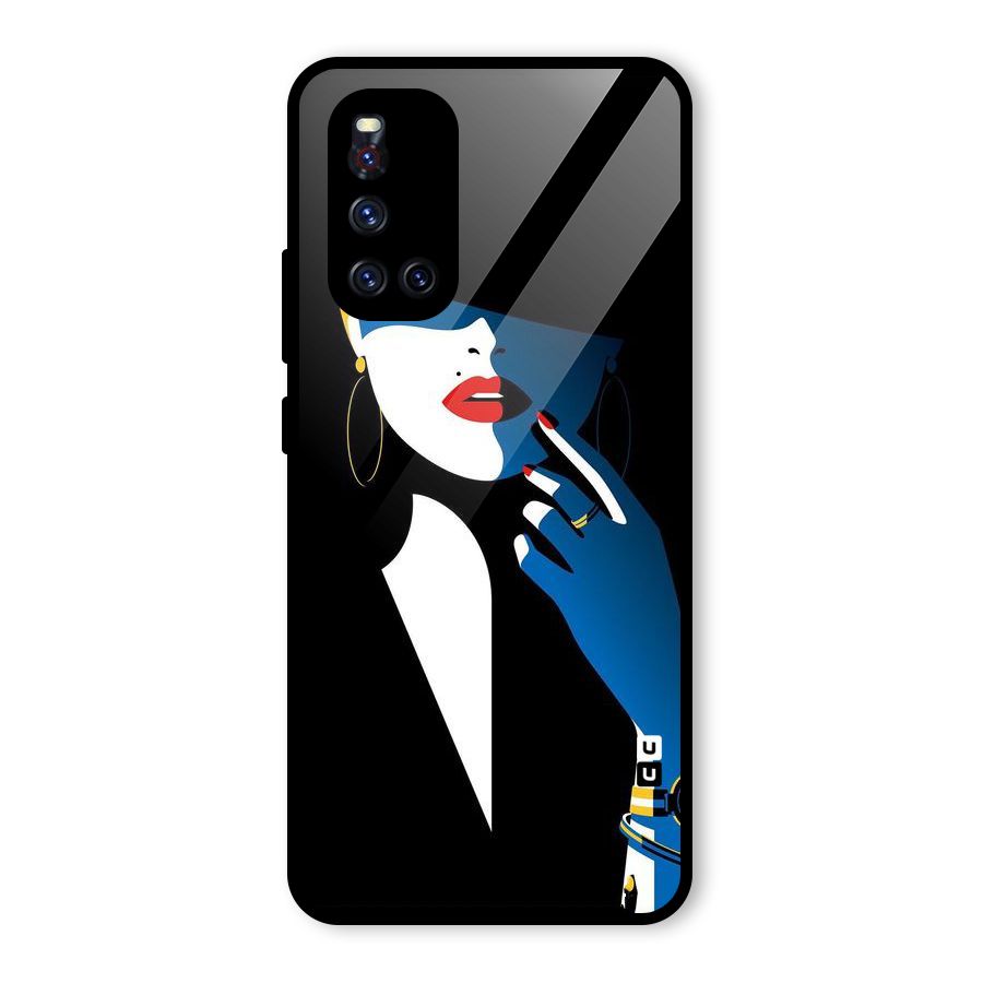 Elegant Woman Glass Back Case for Vivo V19