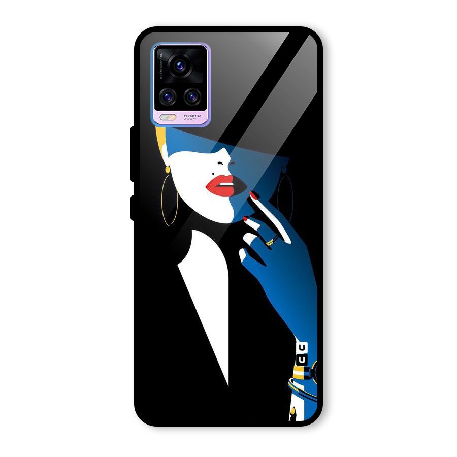 Elegant Woman Glass Back Case for Vivo V20 Pro