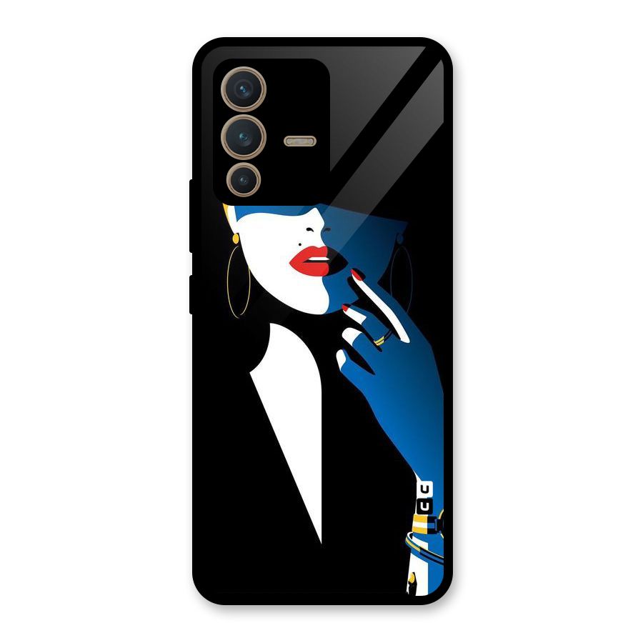 Elegant Woman Glass Back Case for Vivo V23 5G