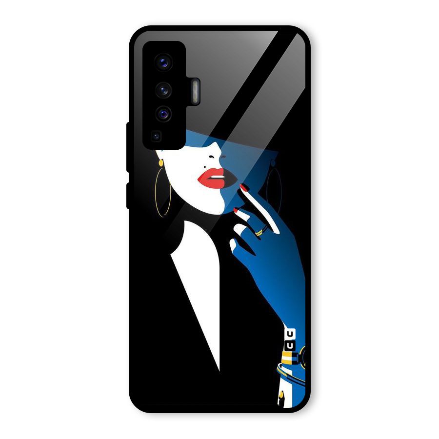 Elegant Woman Glass Back Case for Vivo X50
