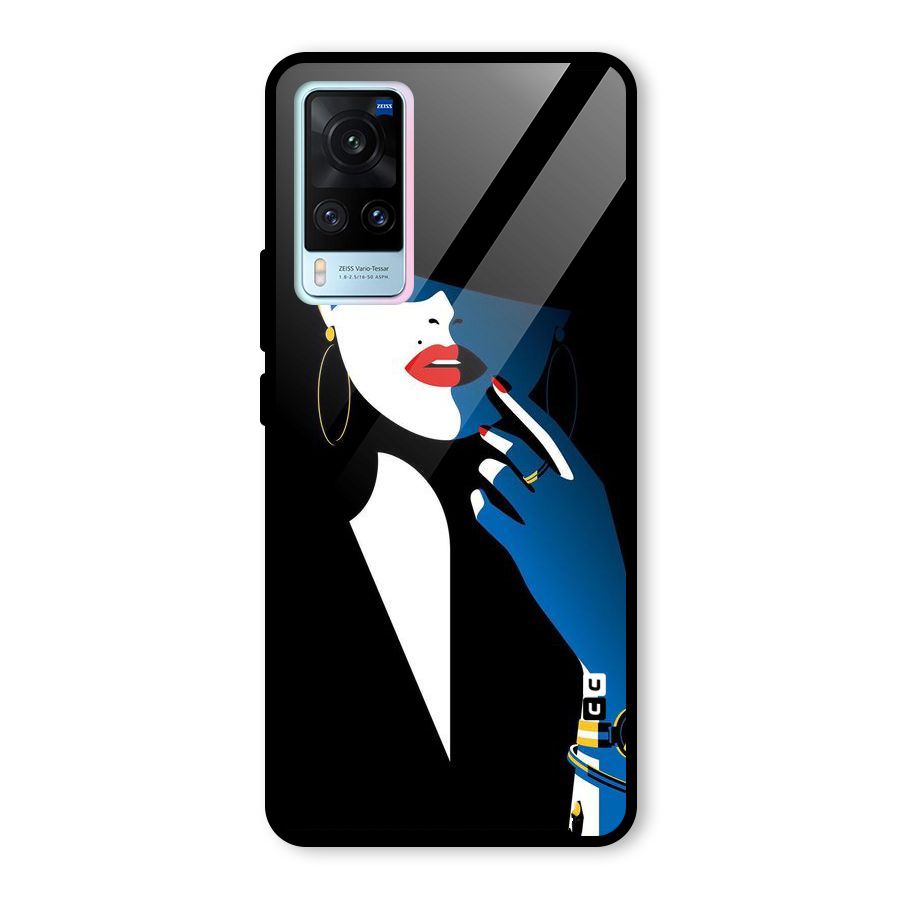 Elegant Woman Glass Back Case for Vivo X60