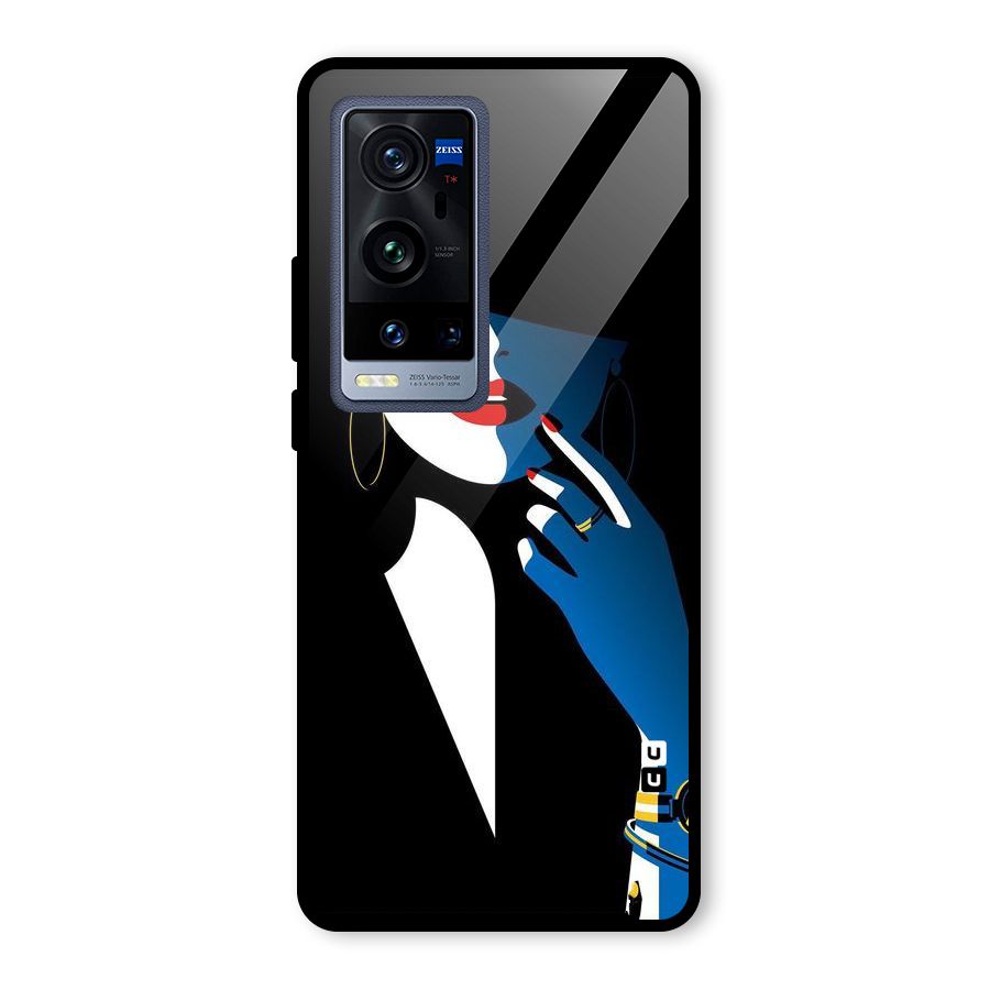 Elegant Woman Glass Back Case for Vivo X60 Pro Plus