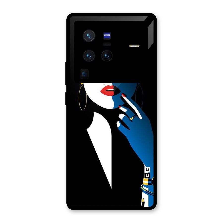 Elegant Woman Glass Back Case for Vivo X80 Pro