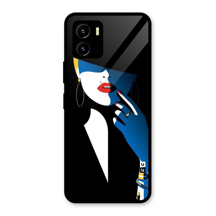 Elegant Woman Glass Back Case for Vivo Y15s