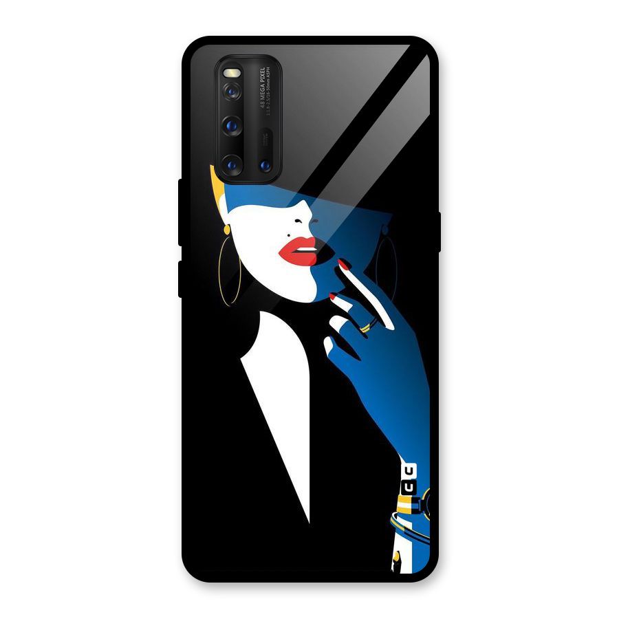 Elegant Woman Glass Back Case for Vivo iQOO 3