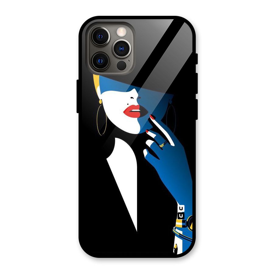Elegant Woman Glass Back Case for iPhone 12 Pro