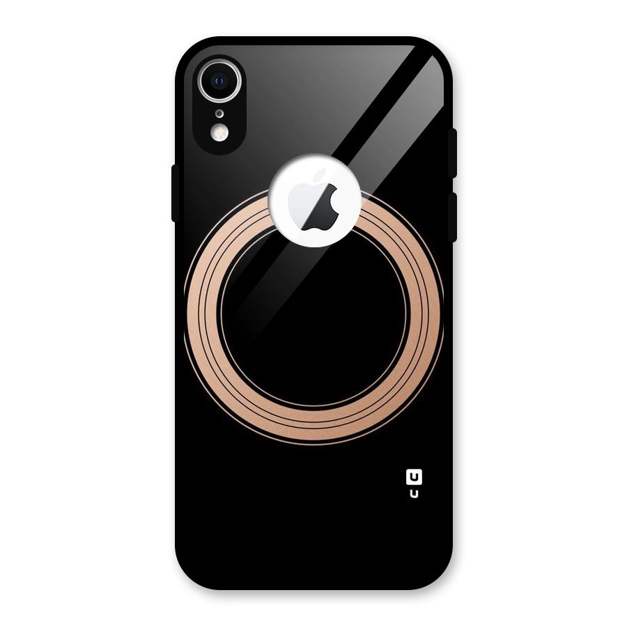 Elite Circle Glass Back Case for iPhone XR Logo Cut