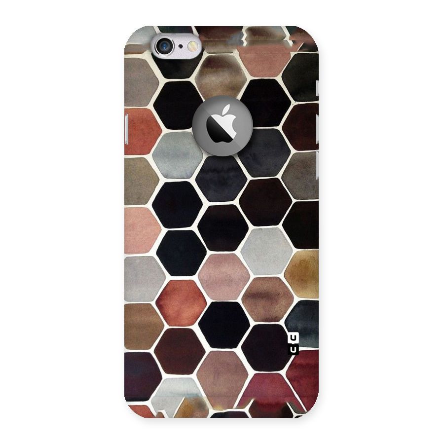 Elite Pastel Hexagons Back Case for iPhone 6 Logo Cut