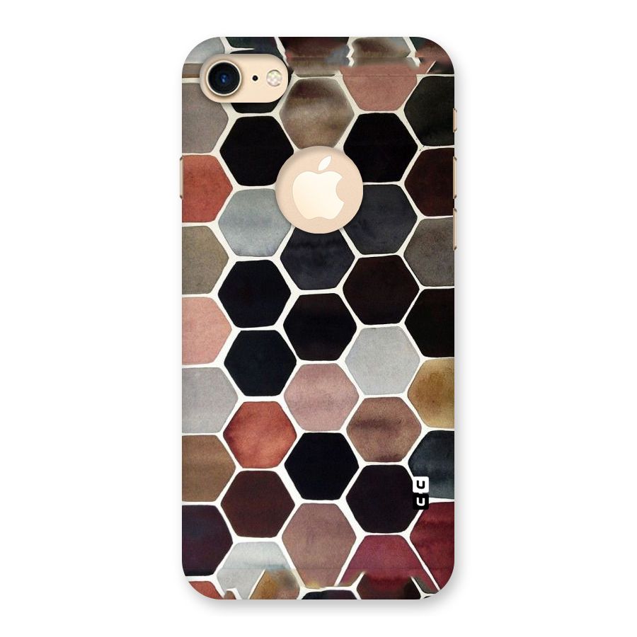 Elite Pastel Hexagons Back Case for iPhone 7 Logo Cut
