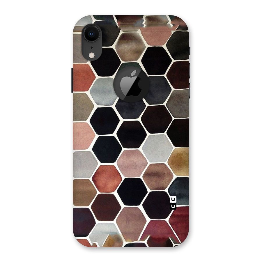 Elite Pastel Hexagons Back Case for iPhone XR Logo Cut