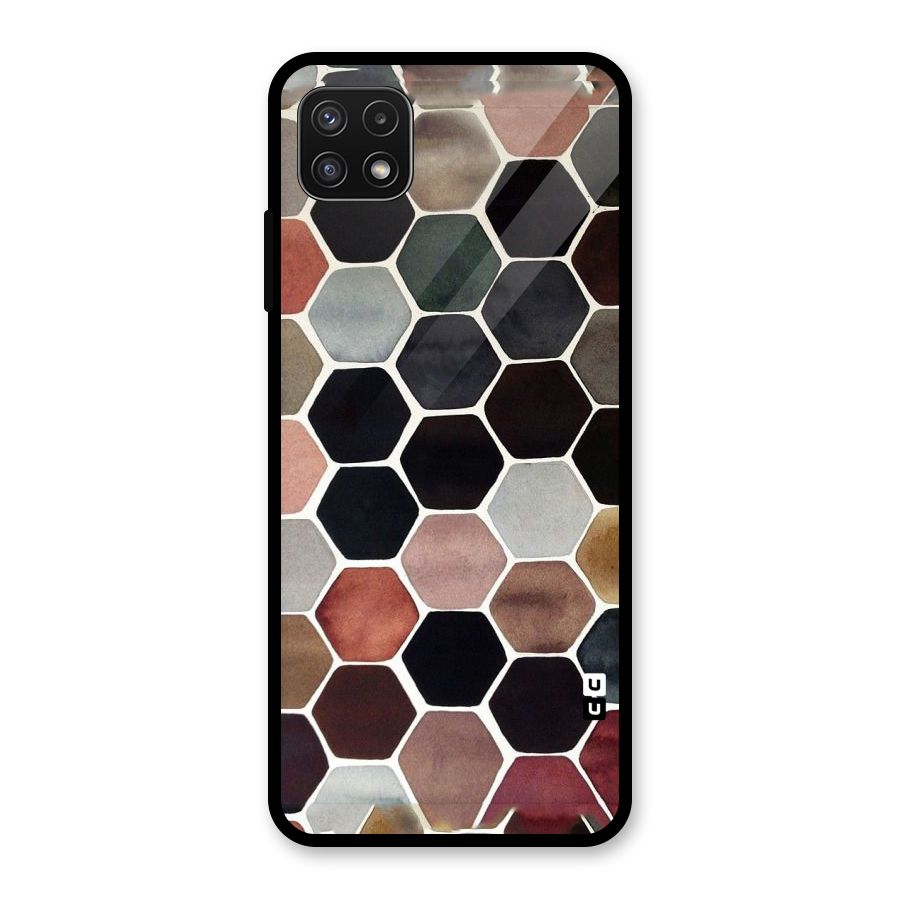 Elite Pastel Hexagons Glass Back Case for Galaxy A22 5G