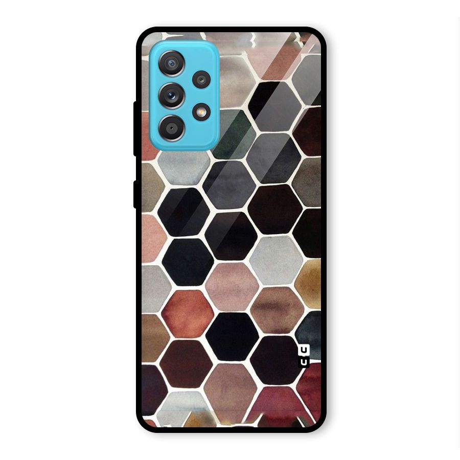 Elite Pastel Hexagons Glass Back Case for Galaxy A52s 5G