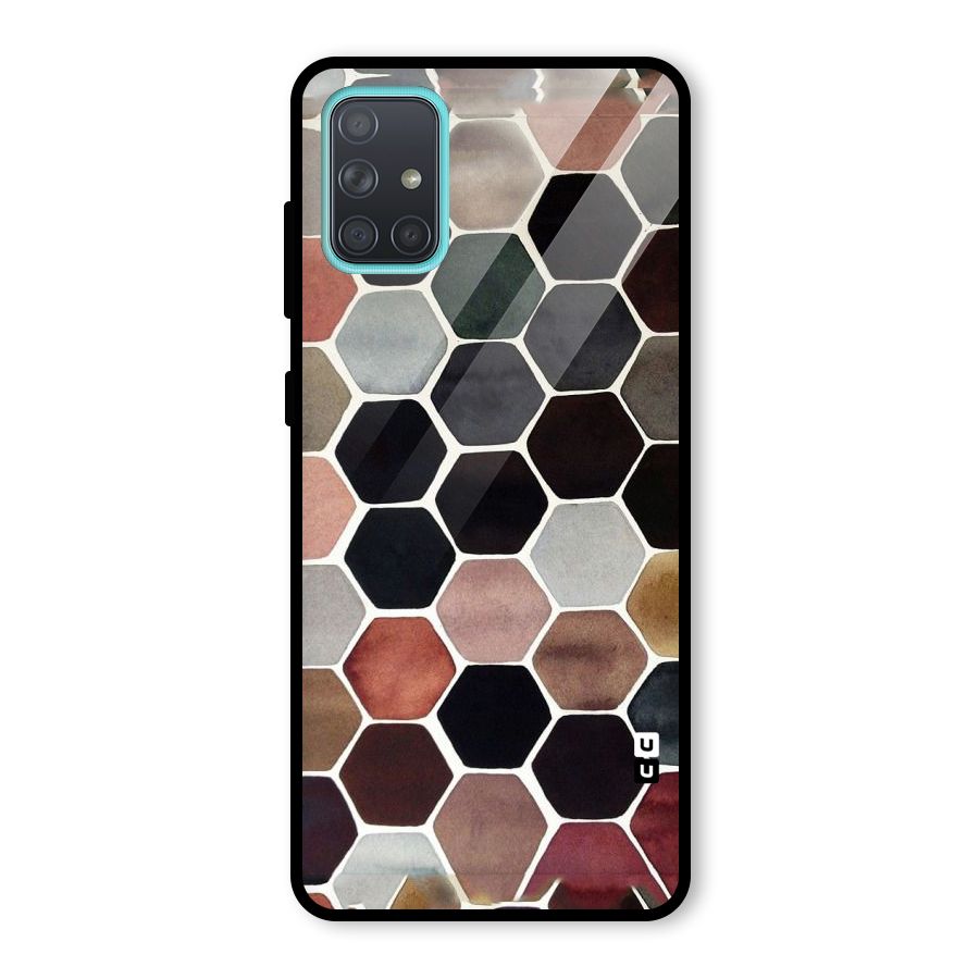 Elite Pastel Hexagons Glass Back Case for Galaxy A71