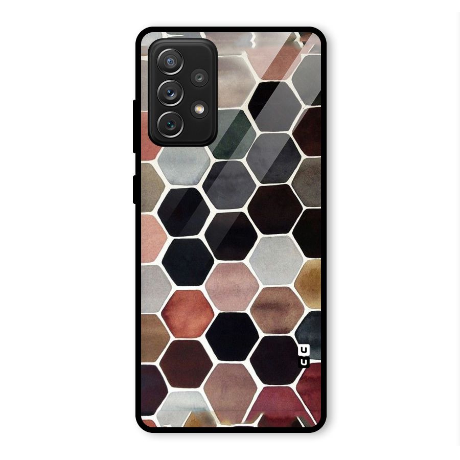 Elite Pastel Hexagons Glass Back Case for Galaxy A72