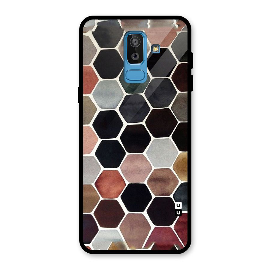 Elite Pastel Hexagons Glass Back Case for Galaxy J8