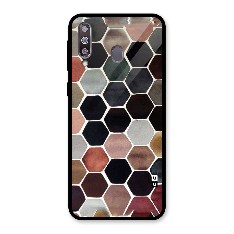 Elite Pastel Hexagons Glass Back Case for Galaxy M30