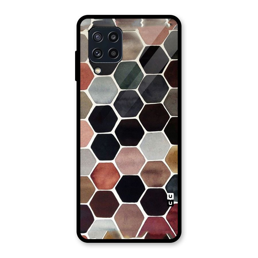 Elite Pastel Hexagons Glass Back Case for Galaxy M32