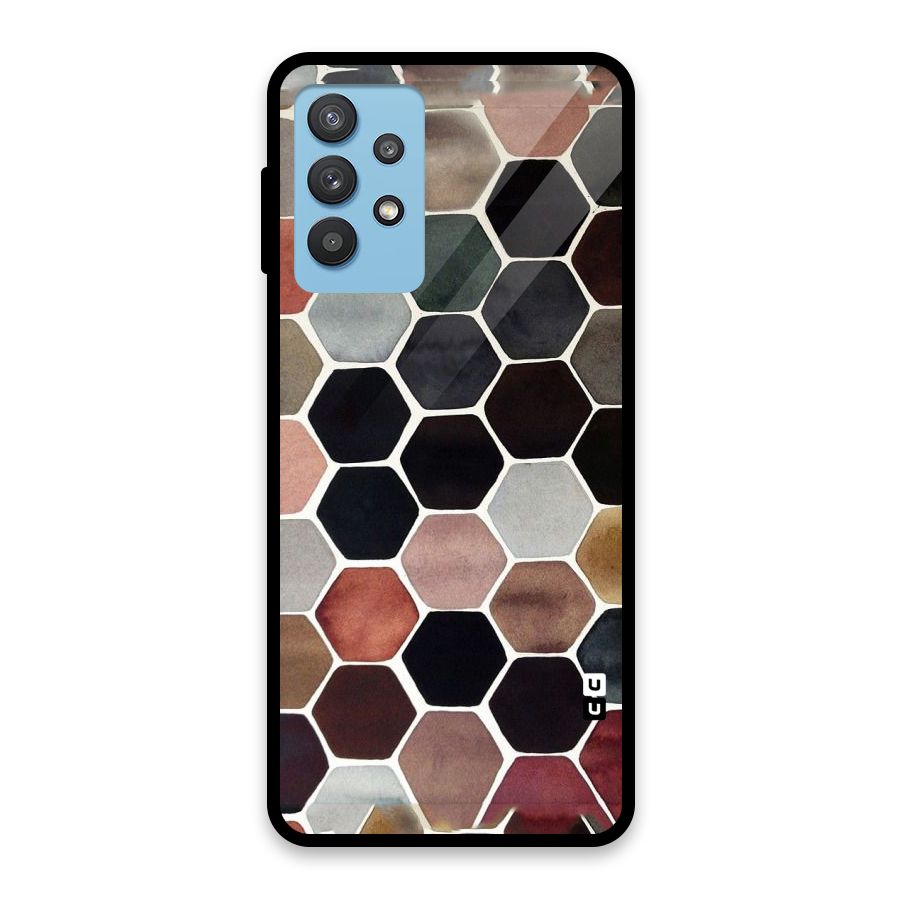 Elite Pastel Hexagons Glass Back Case for Galaxy M32 5G