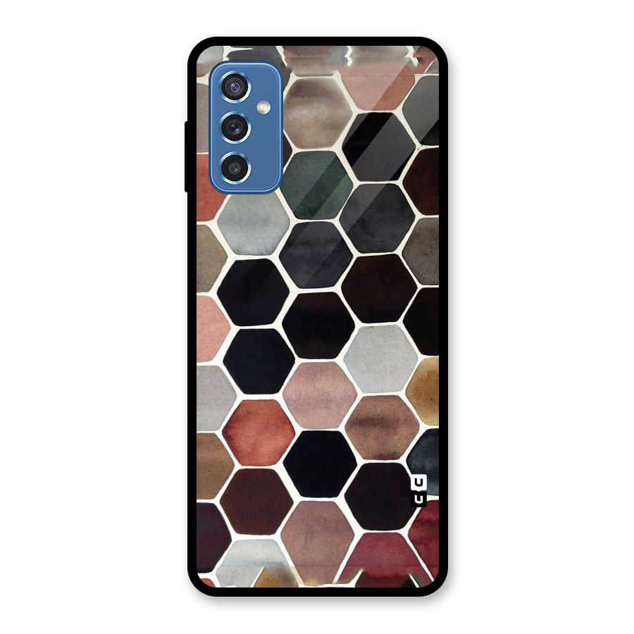 Elite Pastel Hexagons Glass Back Case for Galaxy M52 5G