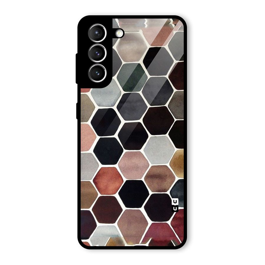 Elite Pastel Hexagons Glass Back Case for Galaxy S21 5G