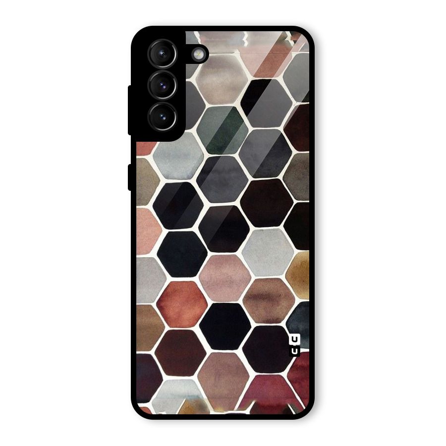 Elite Pastel Hexagons Glass Back Case for Galaxy S21 Plus
