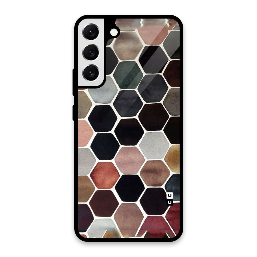 Elite Pastel Hexagons Glass Back Case for Galaxy S22 Plus 5G