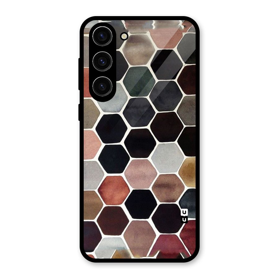 Elite Pastel Hexagons Glass Back Case for Galaxy S23 Plus