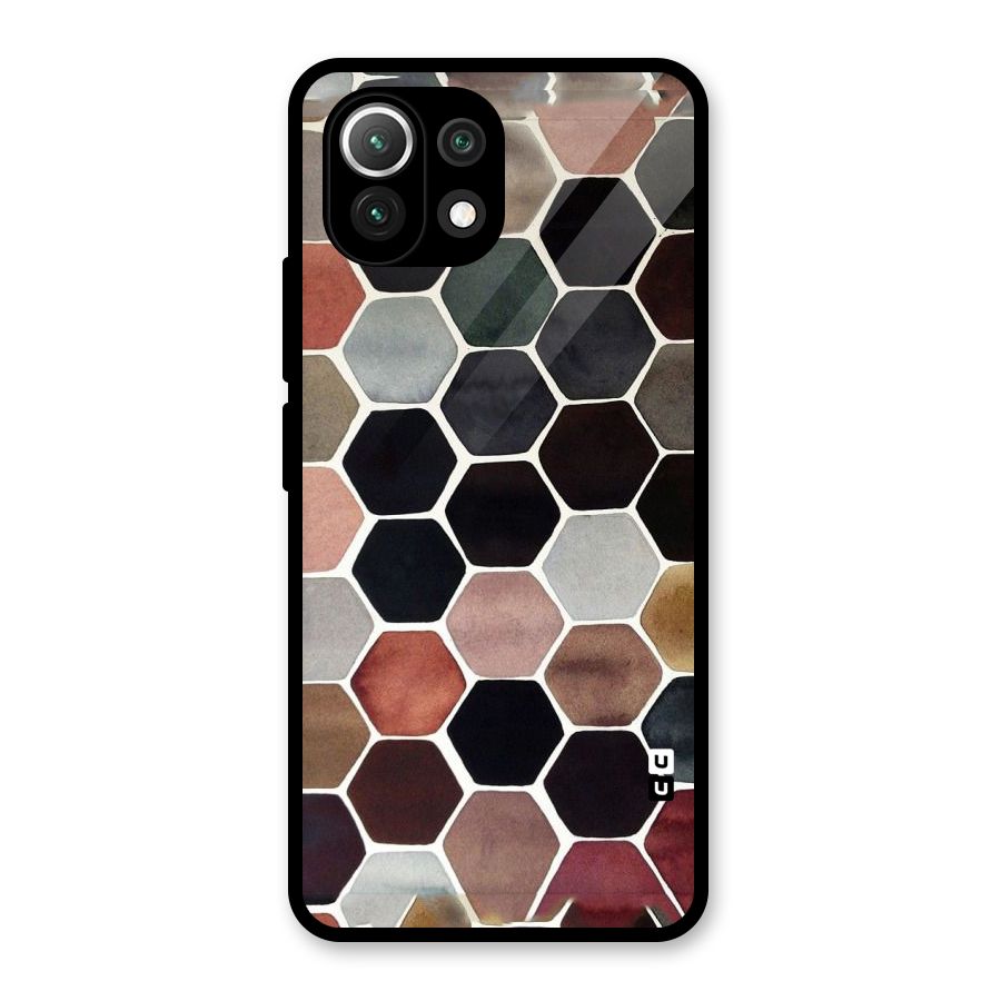 Elite Pastel Hexagons Glass Back Case for Mi 11 Lite