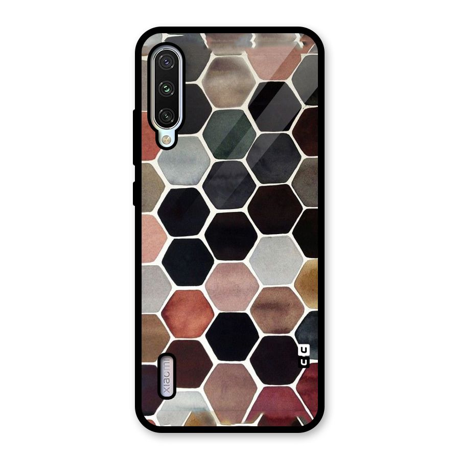 Elite Pastel Hexagons Glass Back Case for Mi A3