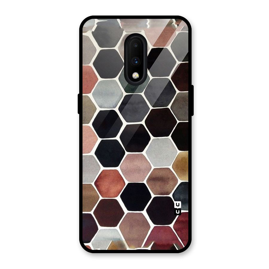 Elite Pastel Hexagons Glass Back Case for OnePlus 7