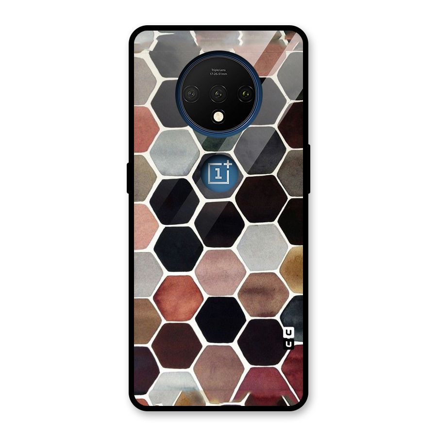 Elite Pastel Hexagons Glass Back Case for OnePlus 7T