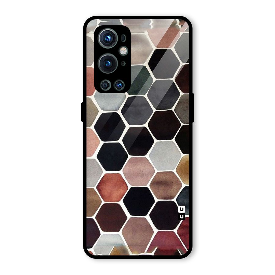 Elite Pastel Hexagons Glass Back Case for OnePlus 9 Pro