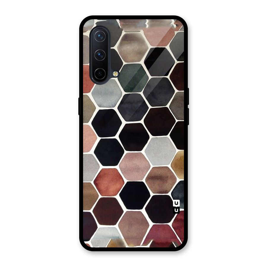 Elite Pastel Hexagons Glass Back Case for OnePlus Nord CE 5G