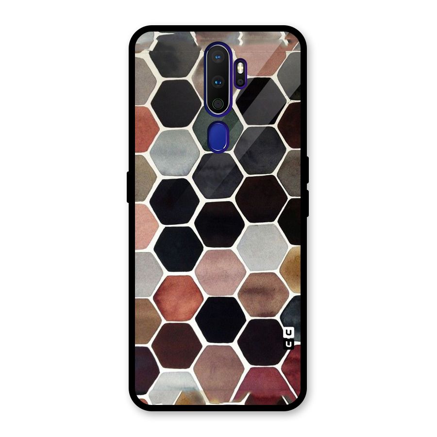 Elite Pastel Hexagons Glass Back Case for Oppo A9 (2020)