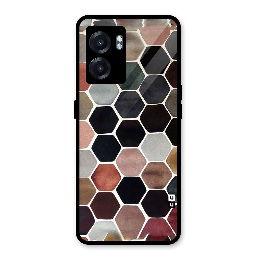 Elite Pastel Hexagons Glass Back Case for Oppo K10 (5G)