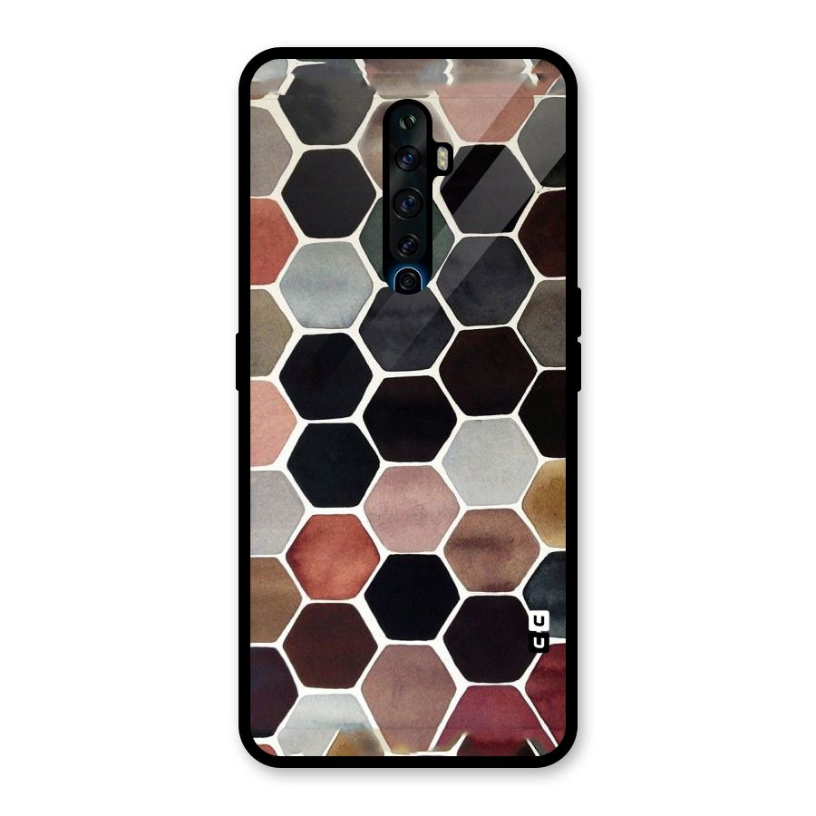 Elite Pastel Hexagons Glass Back Case for Oppo Reno2 F