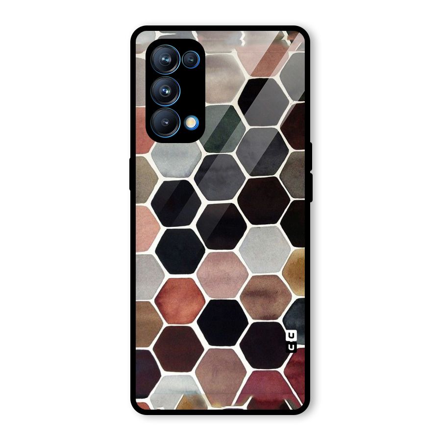 Elite Pastel Hexagons Glass Back Case for Oppo Reno5 Pro 5G