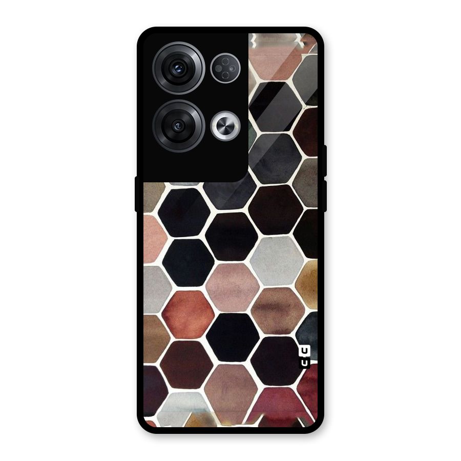 Elite Pastel Hexagons Glass Back Case for Oppo Reno8 Pro 5G