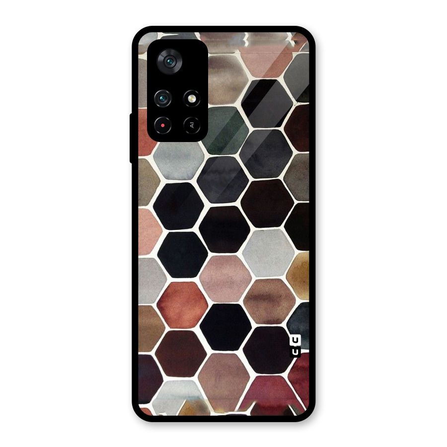 Elite Pastel Hexagons Glass Back Case for Poco M4 Pro 5G
