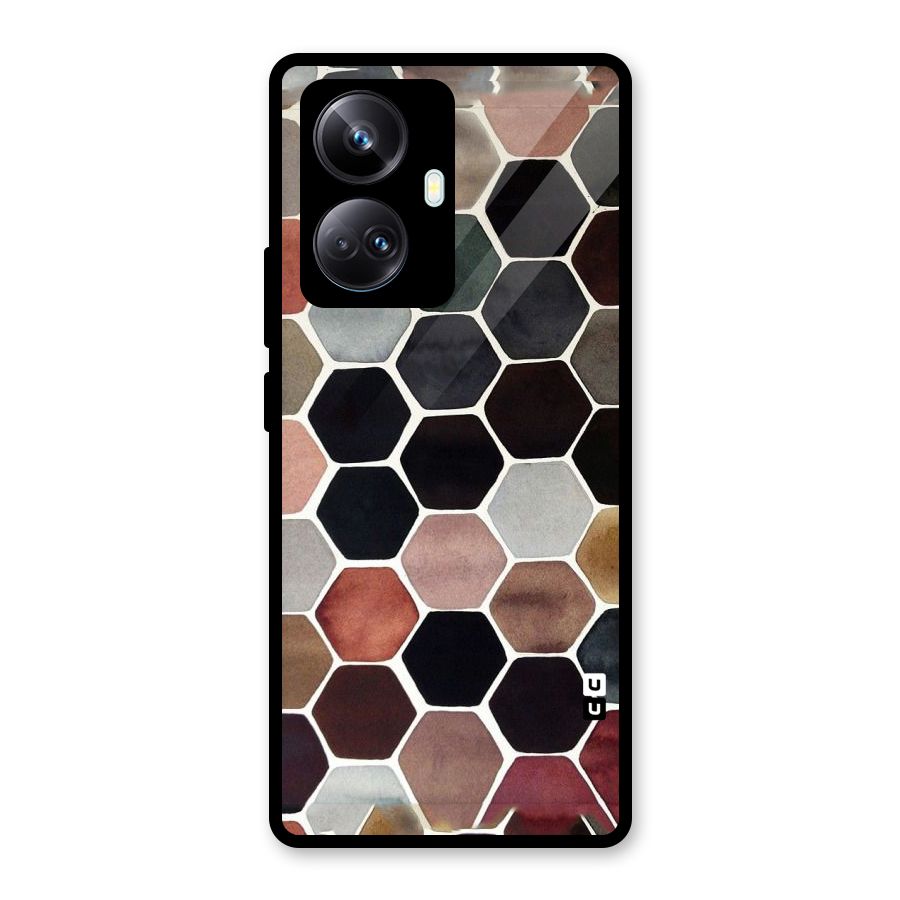 Elite Pastel Hexagons Glass Back Case for Realme 10 Pro Plus